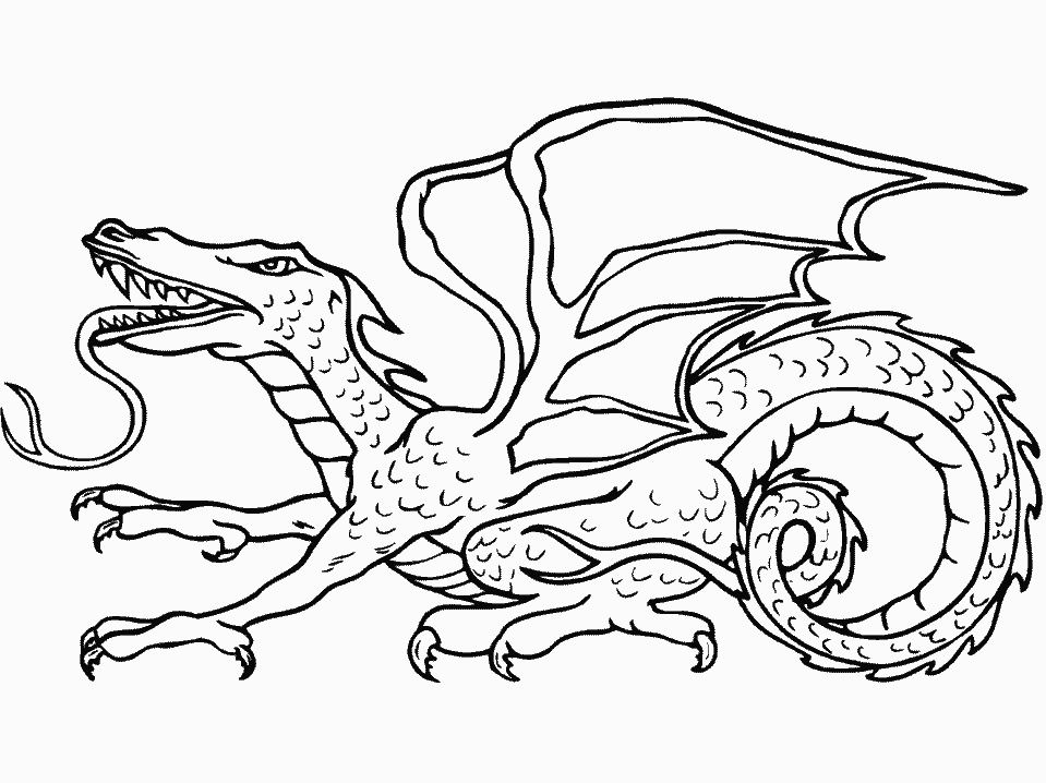 Dessin à colorier: Dragon (Personnages) #148397 - Coloriages à Imprimer Gratuits