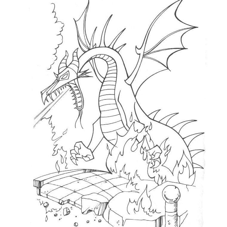 Dessin à colorier: Dragon (Personnages) #148410 - Coloriages à Imprimer Gratuits