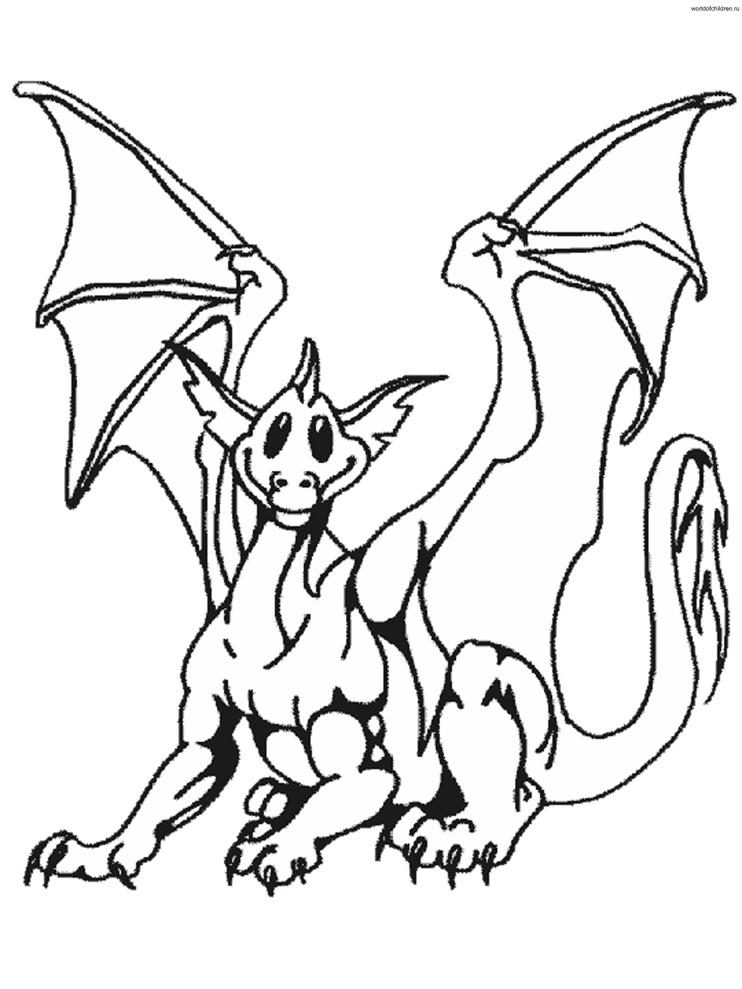 Dessin à colorier: Dragon (Personnages) #148414 - Coloriages à Imprimer Gratuits