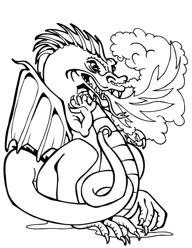 Dessin à colorier: Dragon (Personnages) #148420 - Coloriages à Imprimer Gratuits