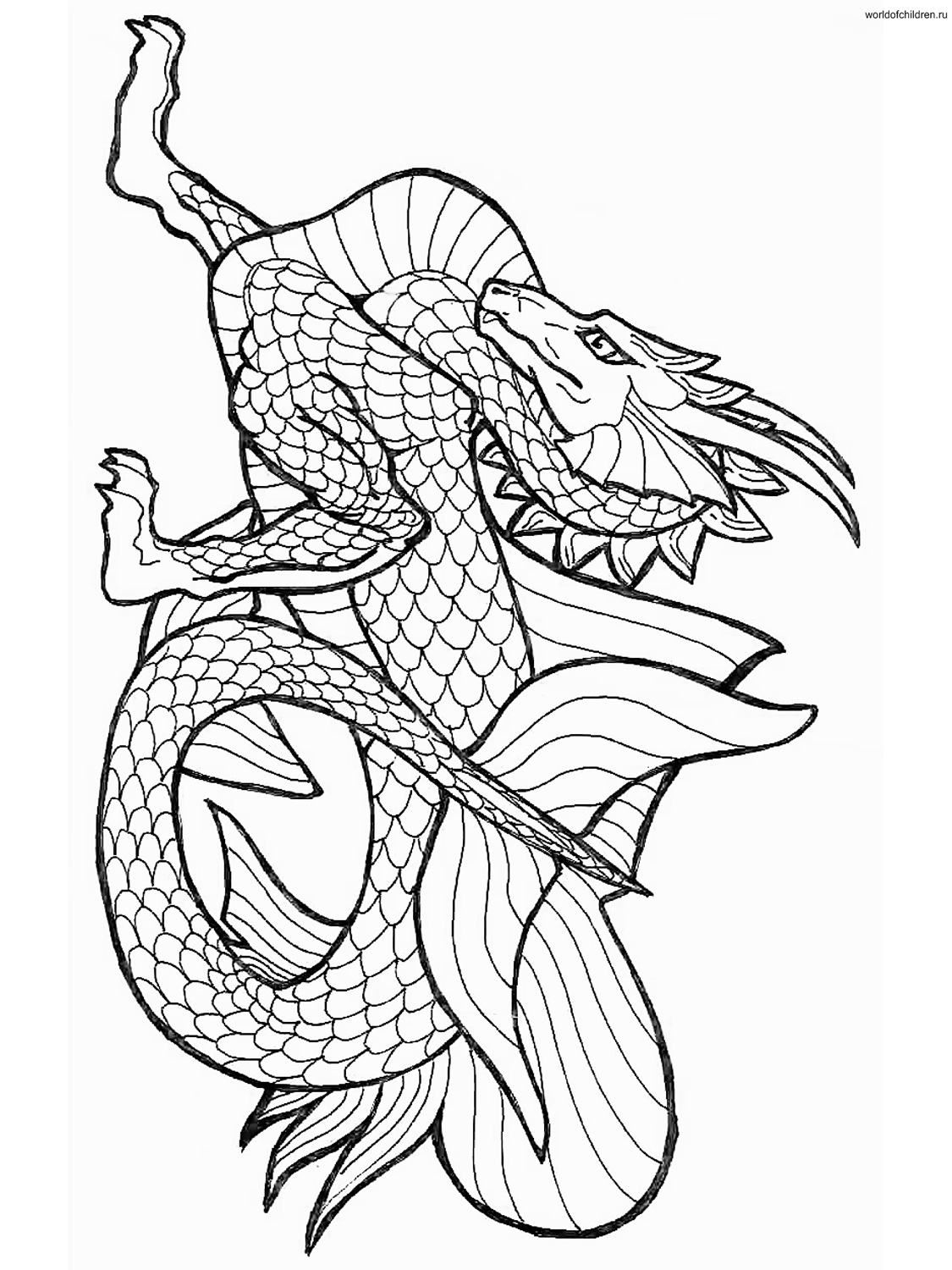 Dessin à colorier: Dragon (Personnages) #148429 - Coloriages à Imprimer Gratuits