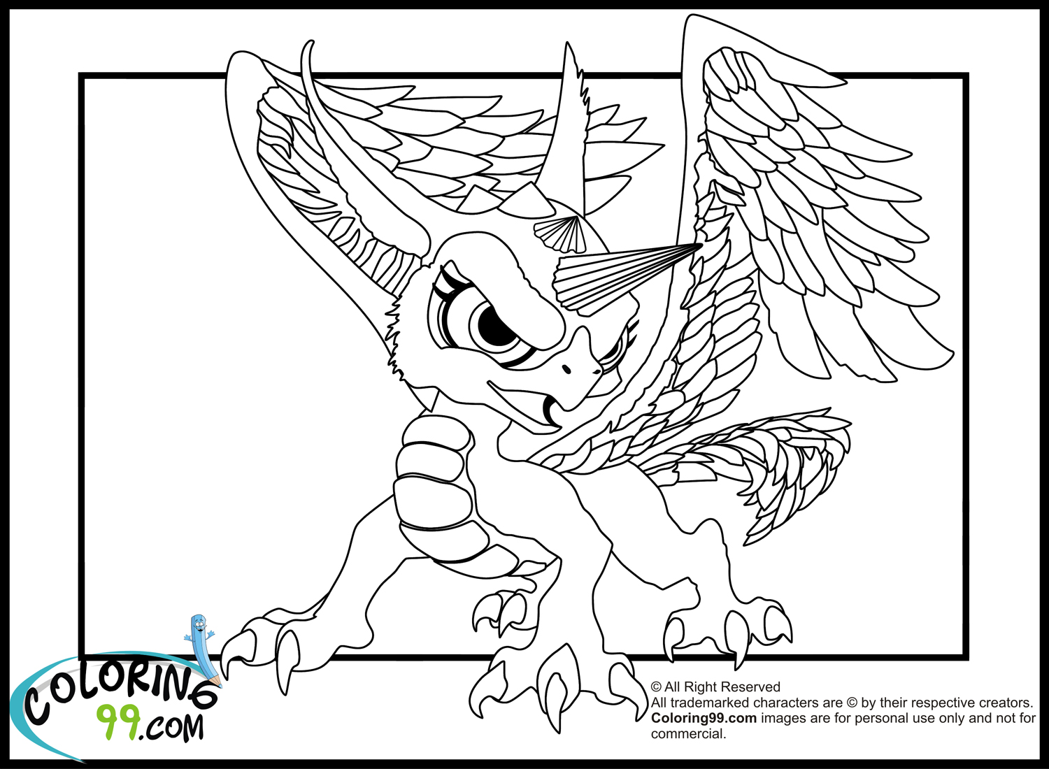 Dessin à colorier: Dragon (Personnages) #148445 - Coloriages à Imprimer Gratuits
