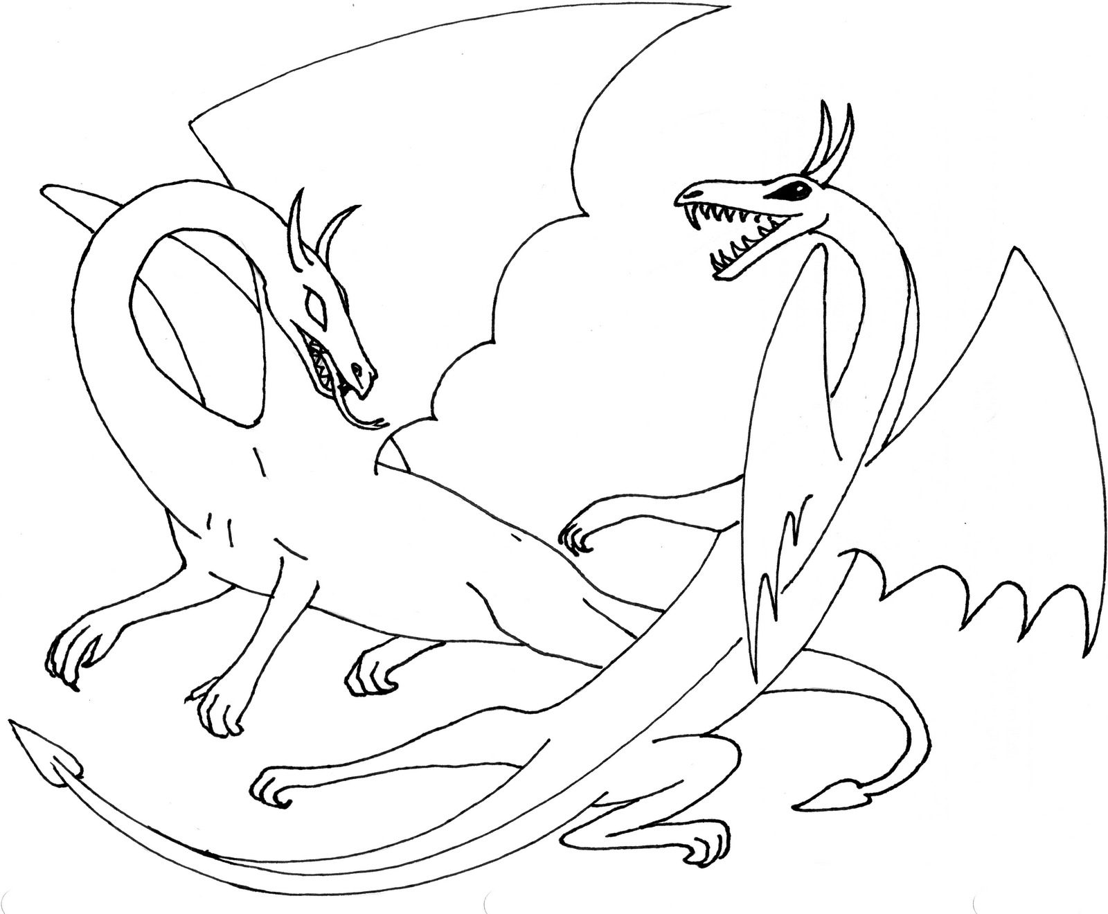 Dessin à colorier: Dragon (Personnages) #148447 - Coloriages à Imprimer Gratuits