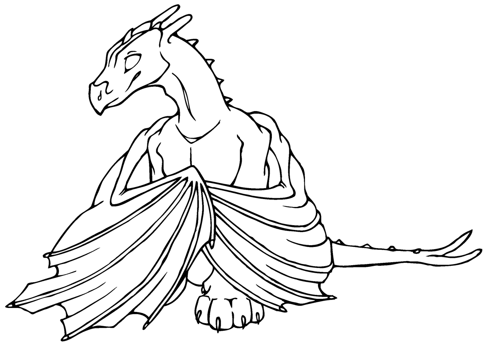 Dessin à colorier: Dragon (Personnages) #148449 - Coloriages à Imprimer Gratuits