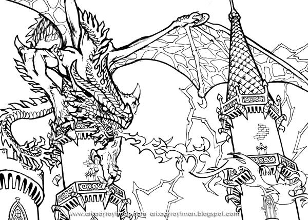Dessin à colorier: Dragon (Personnages) #148518 - Coloriages à Imprimer Gratuits