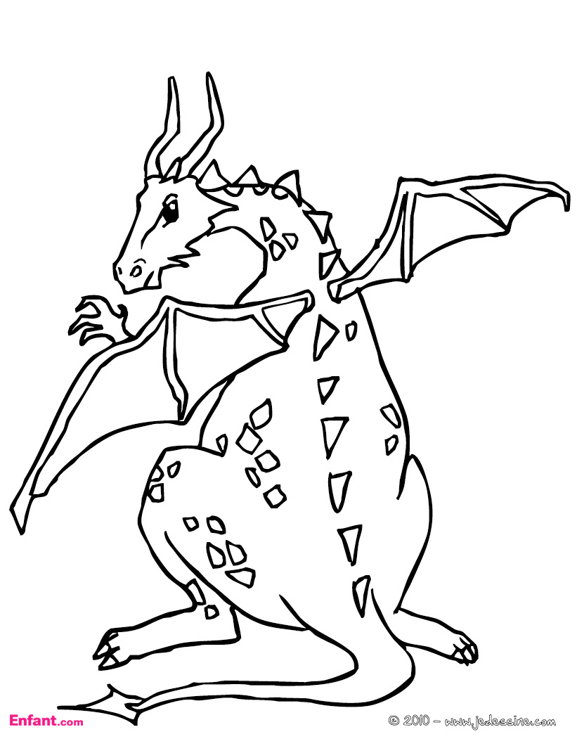Dessin à colorier: Dragon (Personnages) #148524 - Coloriages à Imprimer Gratuits