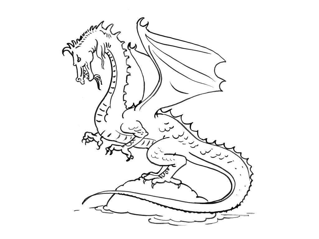 Dessin à colorier: Dragon (Personnages) #148561 - Coloriages à Imprimer Gratuits