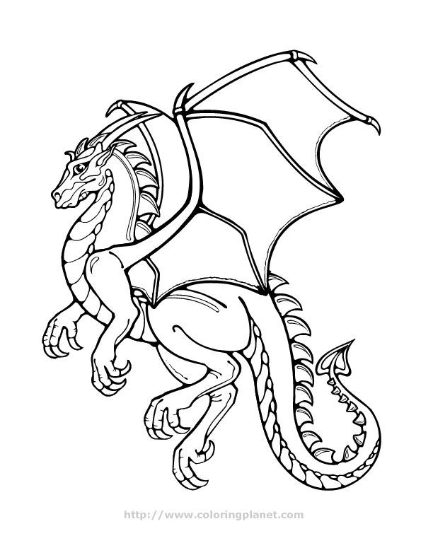 Dessin à colorier: Dragon (Personnages) #148606 - Coloriages à Imprimer Gratuits