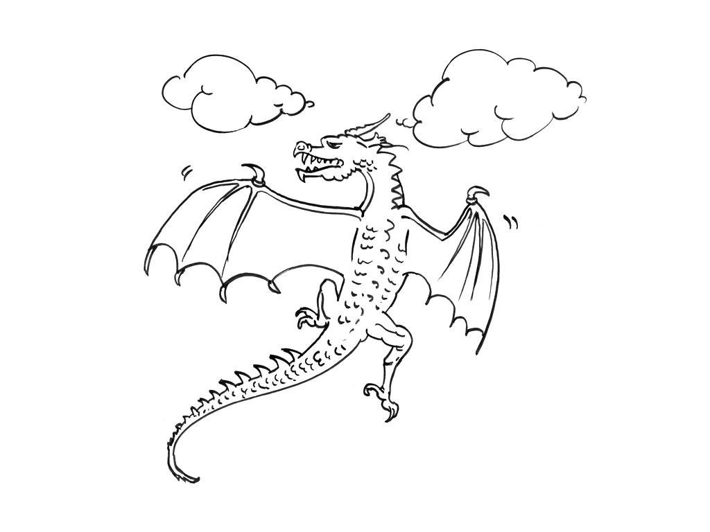 Dessin à colorier: Dragon (Personnages) #148617 - Coloriages à Imprimer Gratuits