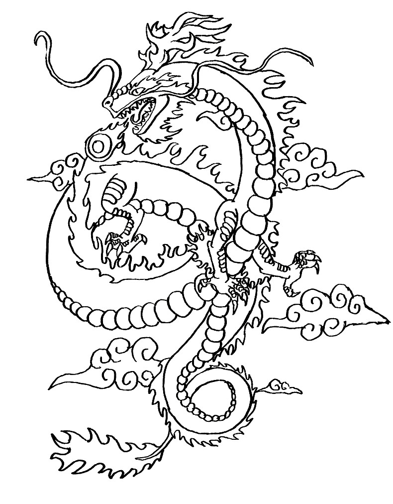 Dessin à colorier: Dragon (Personnages) #148619 - Coloriages à Imprimer Gratuits