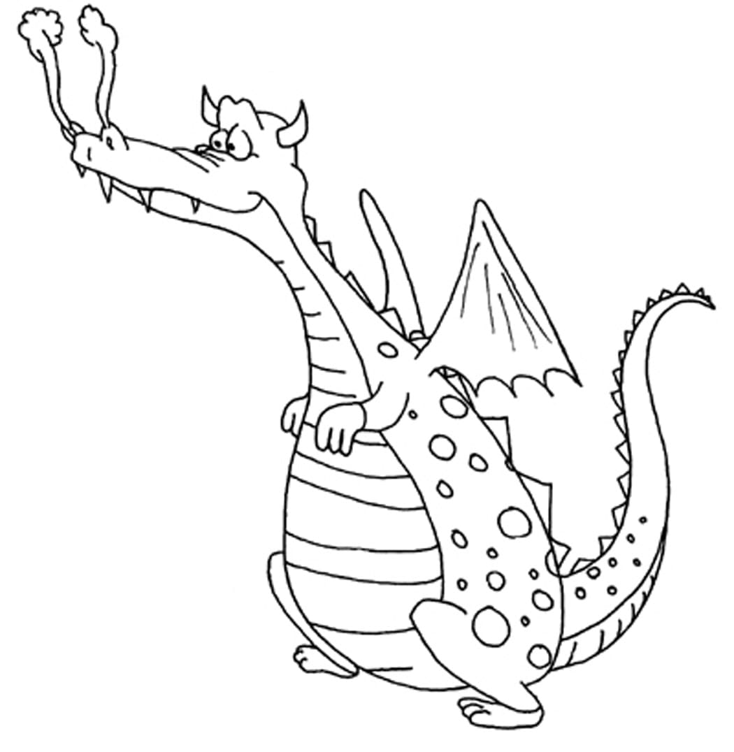 Dessin à colorier Dragon #173277 issu de la collection Personnages, prêt à imprimer