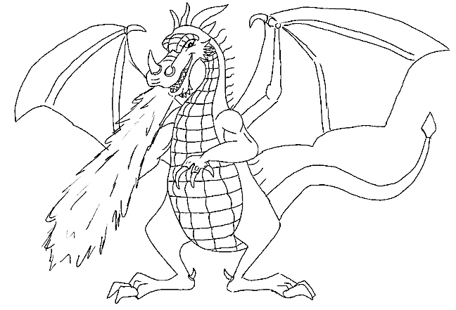 Dessin à colorier: Dragon (Personnages) #5711 - Coloriages à Imprimer Gratuits