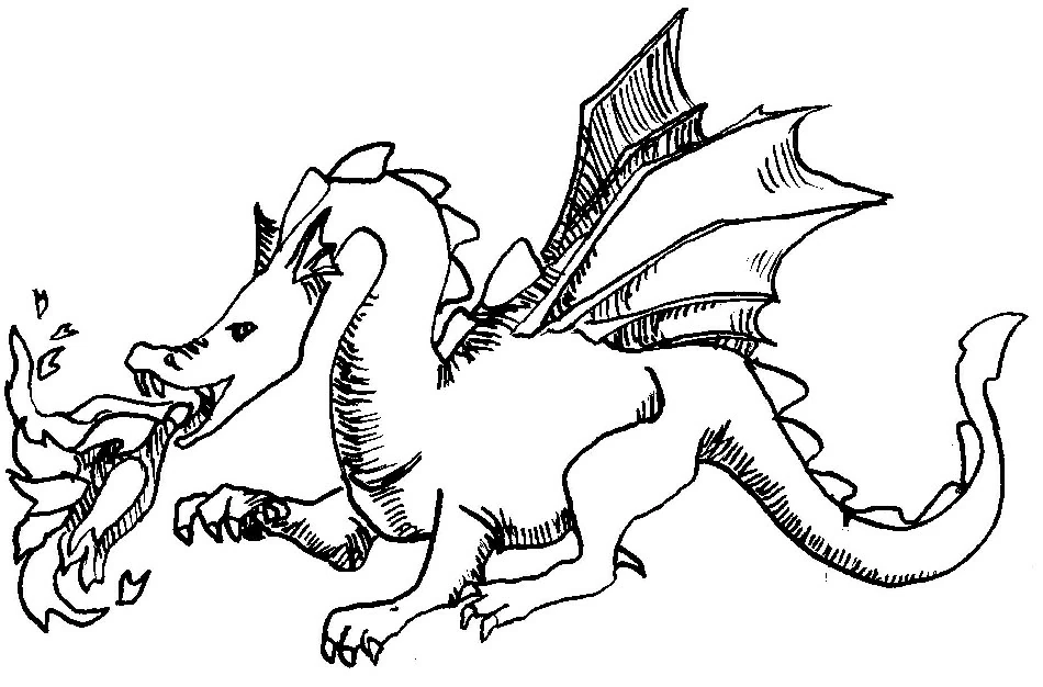 Coloriage à imprimer Dragon #5719 de la série Personnages, gratuit pour enfants et adultes