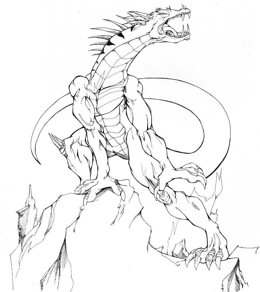 Dessin à colorier: Dragon (Personnages) #5792 - Coloriages à Imprimer Gratuits
