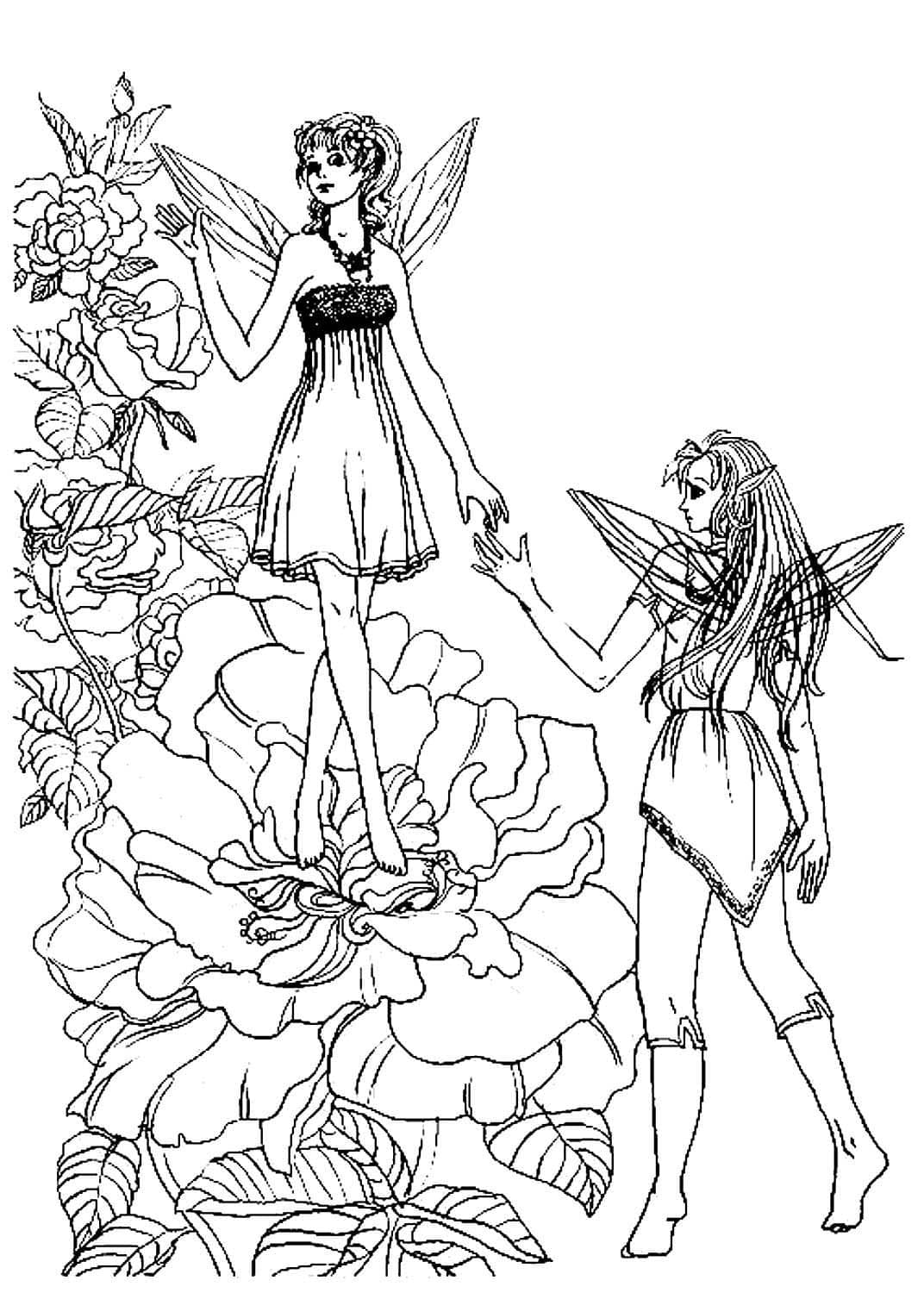 Illustration au trait Elfe #193721 de la collection Personnages à colorier gratuitement