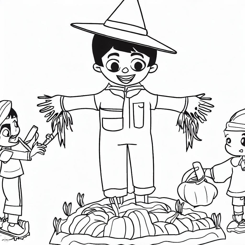Dessin à colorier: Épouvantail (Personnages) #187704 - Coloriages à Imprimer Gratuits