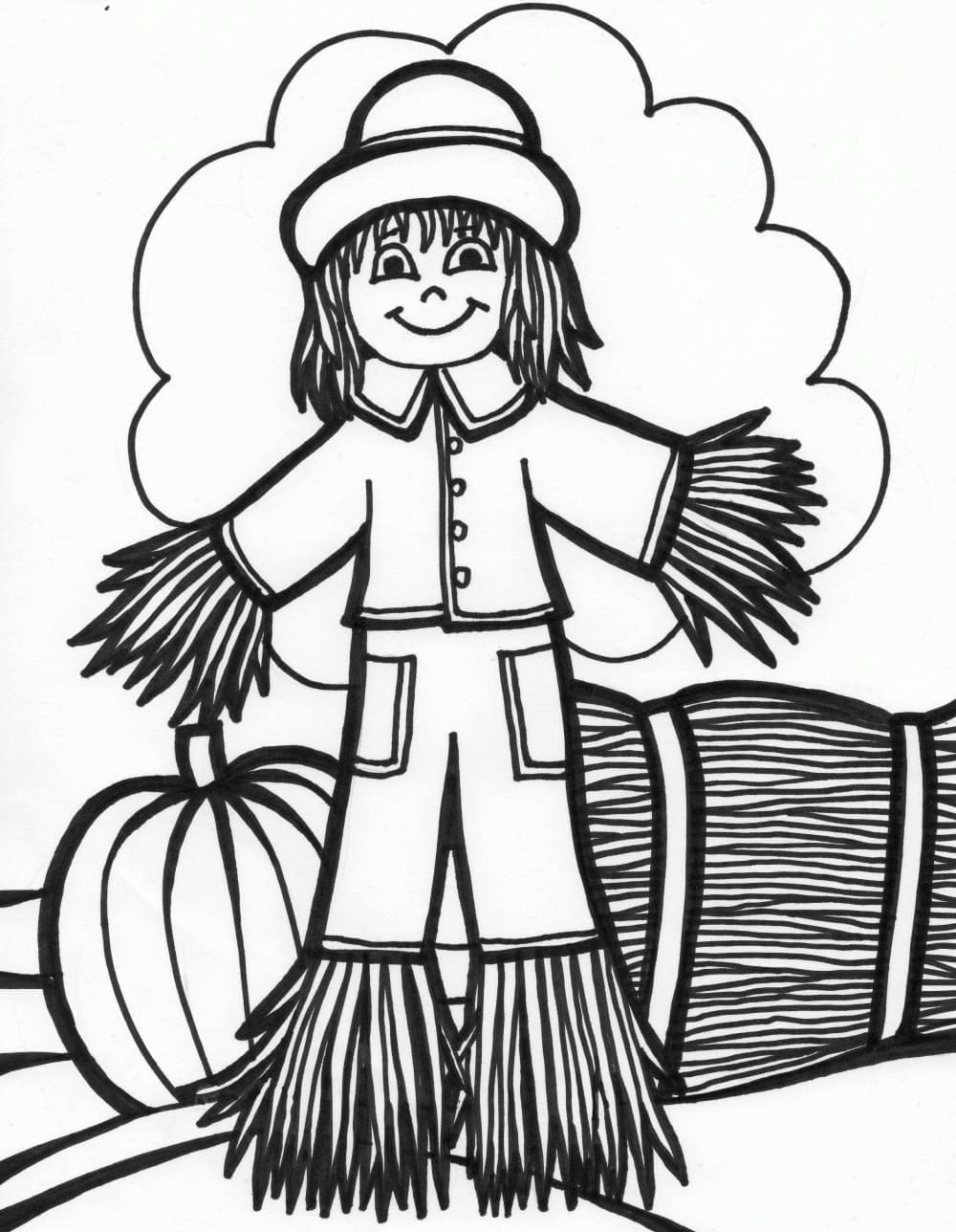 Dessin à colorier: Épouvantail (Personnages) #187743 - Coloriages à Imprimer Gratuits