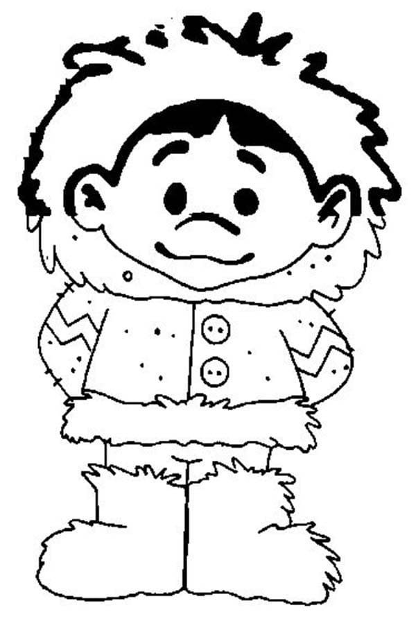 Coloriage gratuit Esquimau #191325 de la collection Personnages à imprimer