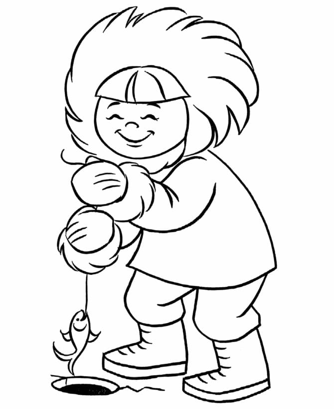 Coloriage gratuit pour enfants et adultes Esquimau #191329, collection Personnages Coloriage gratuit pour enfants et adultes Esquimau #191329, collection Personnages