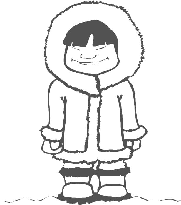 Illustration au trait Esquimau #191331 de la collection Personnages à colorier gratuitement