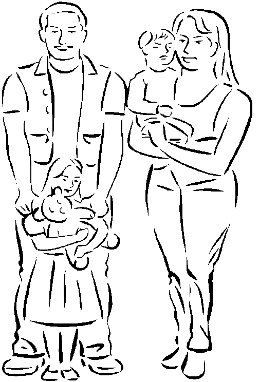 Dessin à colorier: Famille (Personnages) #95135 - Coloriages à Imprimer Gratuits