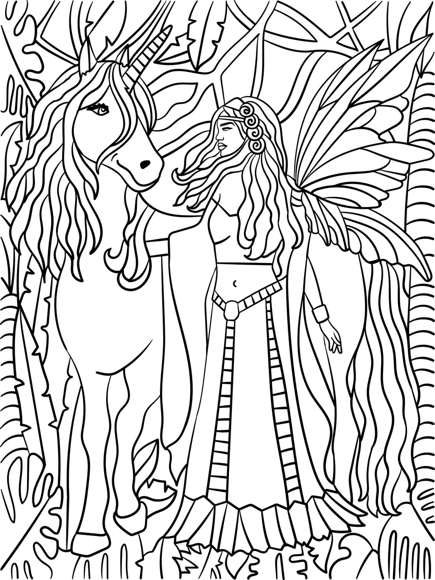 Dessin Fée #172292 à colorier de la série Personnages, gratuit à télécharger et imprimer