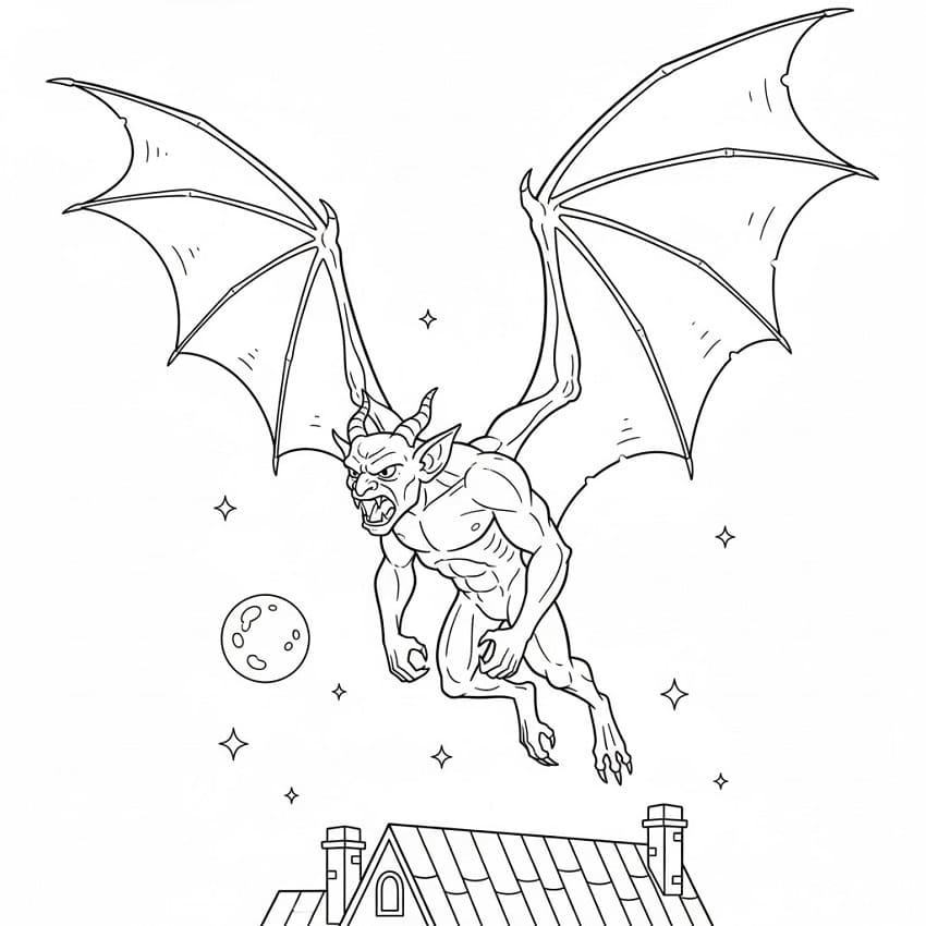 Coloriage gratuit Gargouille #221791 de la collection Personnages à imprimer