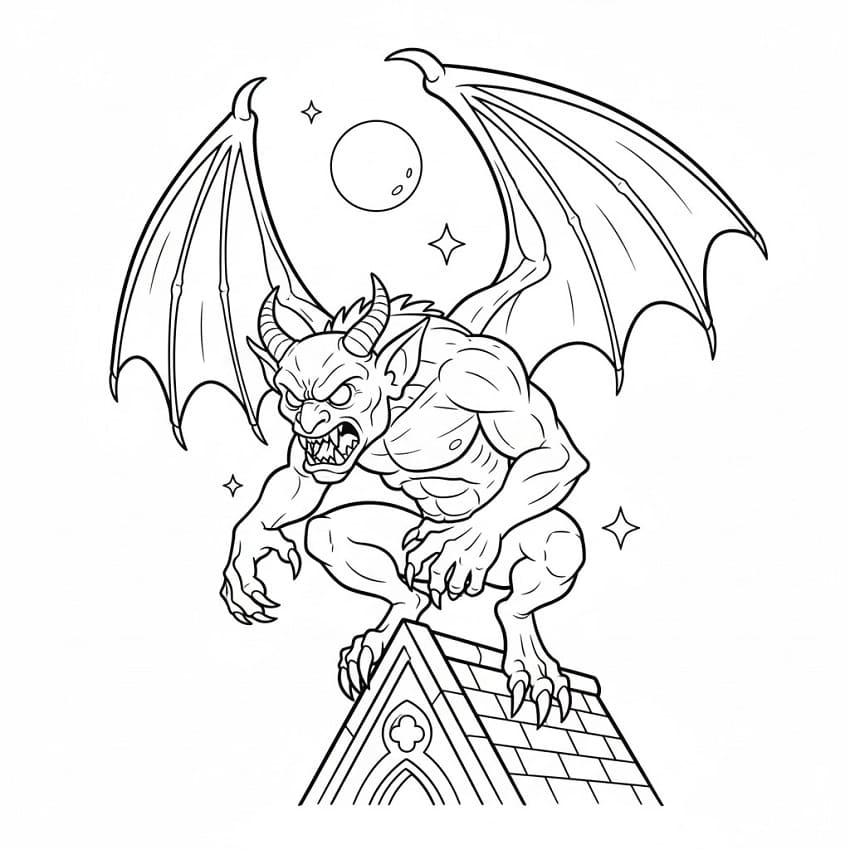 Coloriage gratuit Gargouille #221798 de la collection Personnages à imprimer