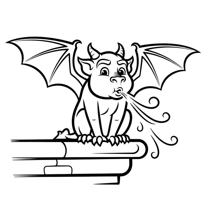 Joli coloriage Gargouille #221799 de la collection Personnages, prêt à imprimer pour petits et grands Joli coloriage Gargouille #221799 de la collection Personnages, prêt à imprimer pour petits et grands