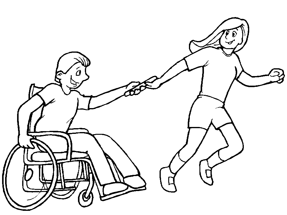 Image de coloriage Handicapé