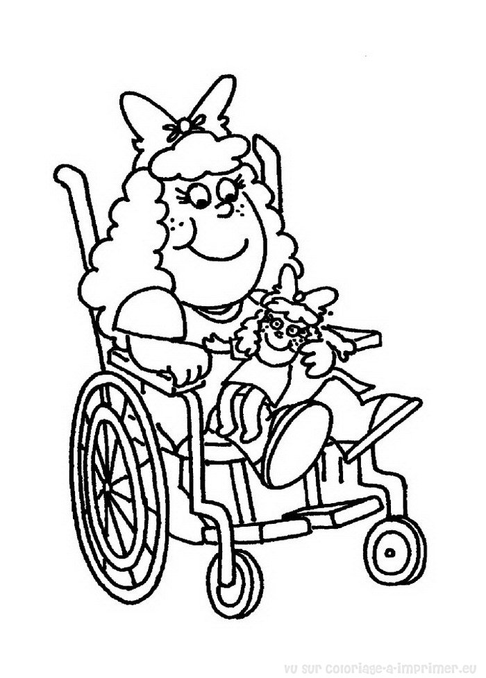 Dessin à colorier: Handicapé (Personnages) #98433 - Coloriages à Imprimer Gratuits