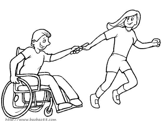 Dessin à colorier: Handicapé (Personnages) #98514 - Coloriages à Imprimer Gratuits
