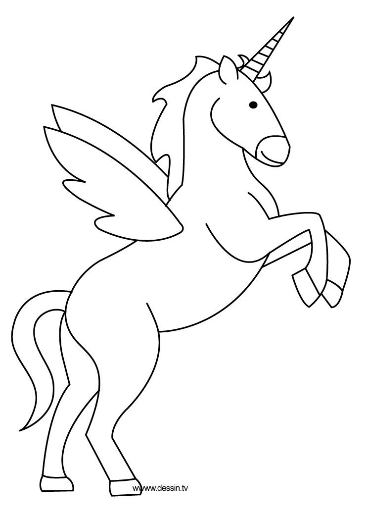 Dessin à colorier: Licorne (Personnages) #19450 - Coloriages à Imprimer Gratuits