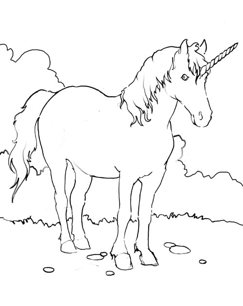 Dessin à colorier: Licorne (Personnages) #19470 - Coloriages à Imprimer Gratuits