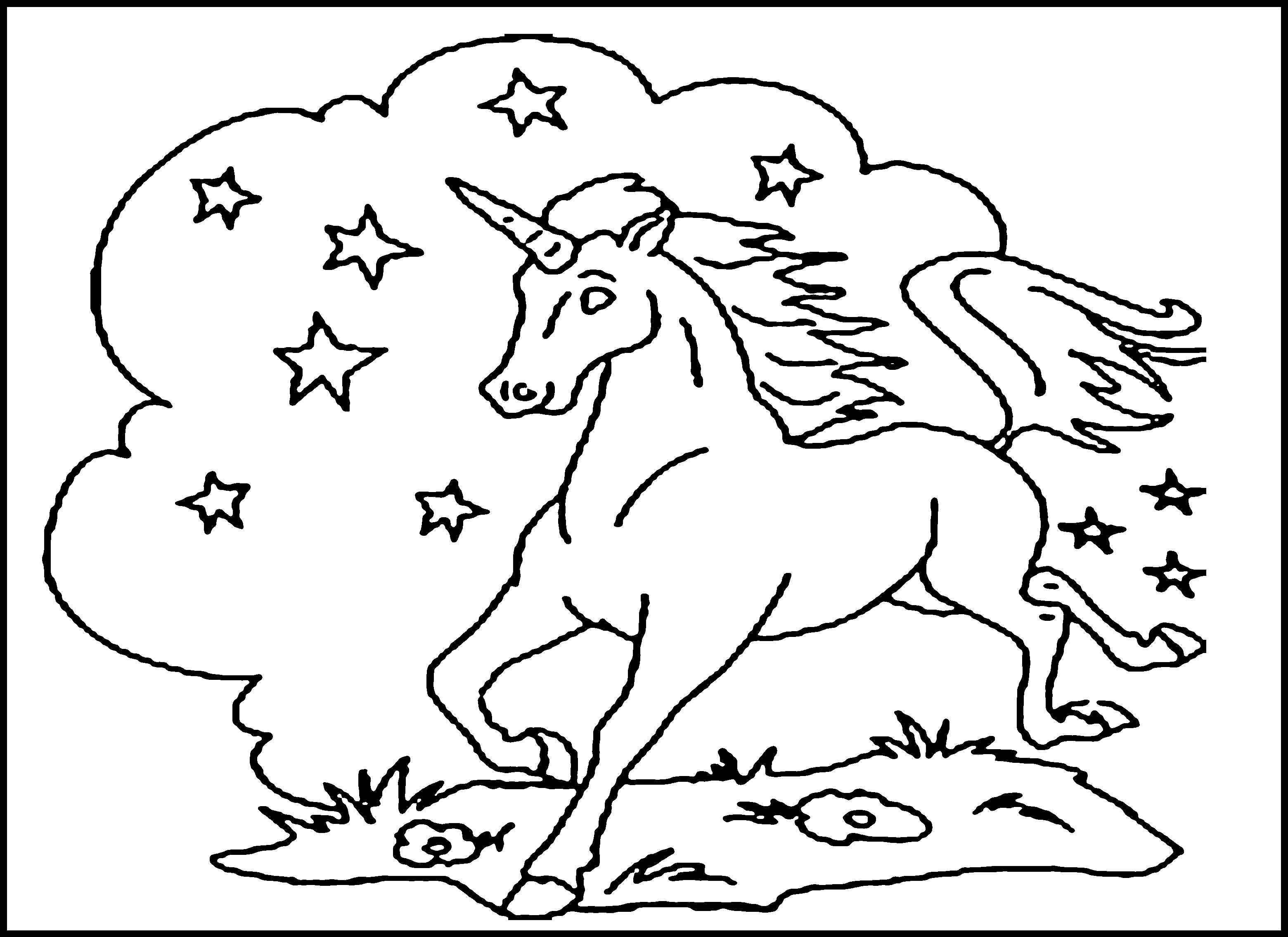 Dessin à colorier: Licorne (Personnages) #19500 - Coloriages à Imprimer Gratuits