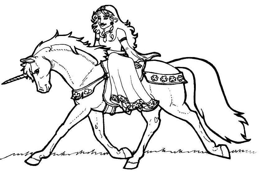 Dessin à colorier: Licorne (Personnages) #19512 - Coloriages à Imprimer Gratuits