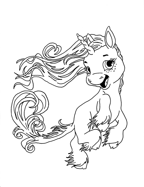 Dessin à colorier: Licorne (Personnages) #19540 - Coloriages à Imprimer Gratuits