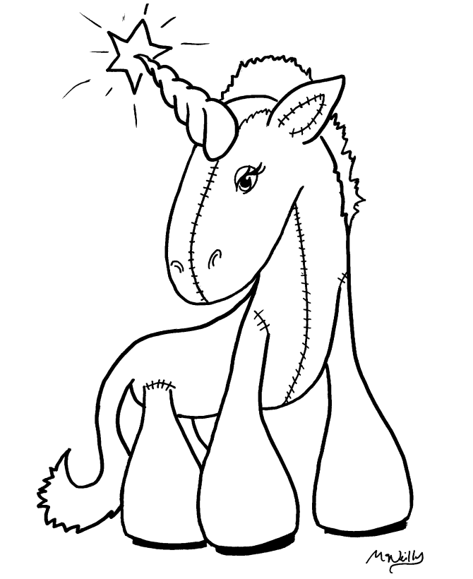 Dessin à colorier: Licorne (Personnages) #19617 - Coloriages à Imprimer Gratuits