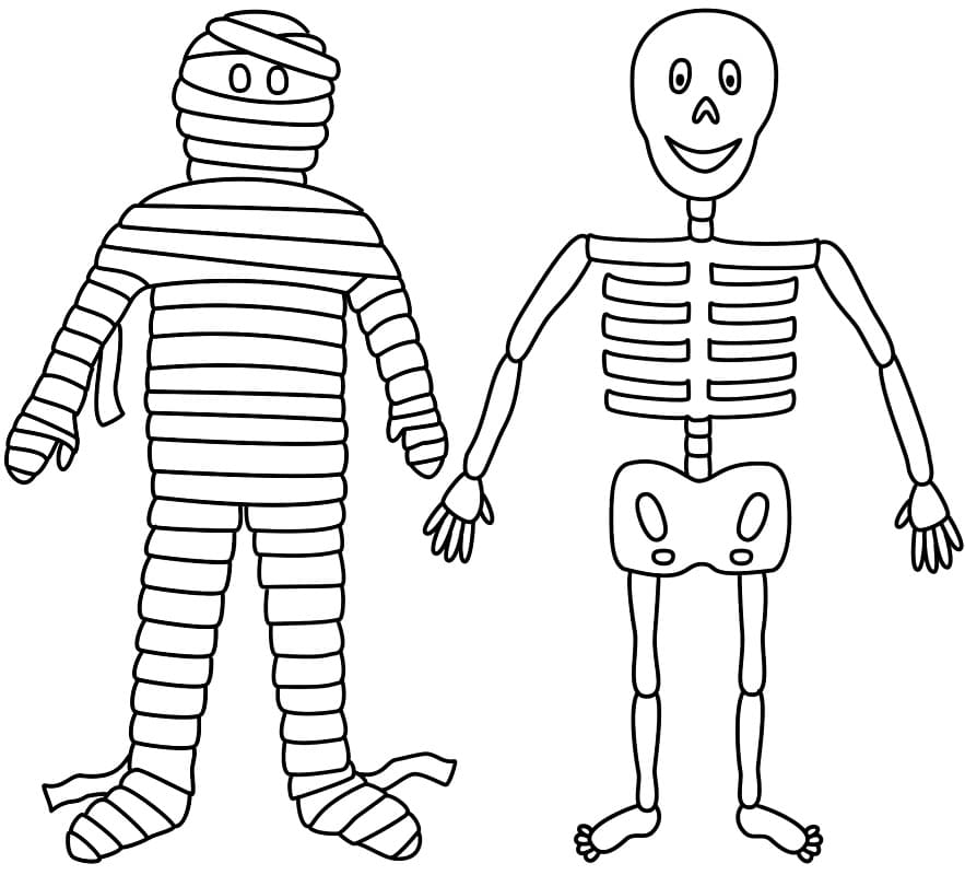 Joli coloriage Momie #201609 de la collection Personnages, prêt à imprimer pour petits et grands