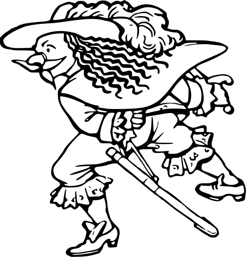 Joli coloriage Mousquetaire #191143 de la collection Personnages, prêt à imprimer pour petits et grands Joli coloriage Mousquetaire #191143 de la collection Personnages, prêt à imprimer pour petits et grands