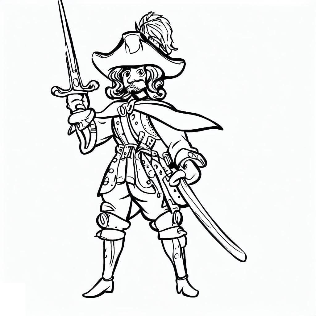 Page de coloriage Mousquetaire #191148, collection Personnages, à imprimer et colorier