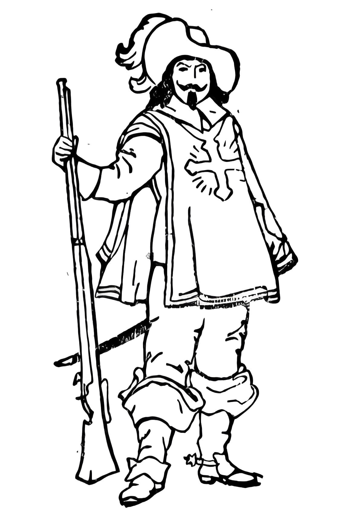 Coloriage gratuit Mousquetaire #191153 de la collection Personnages à imprimer