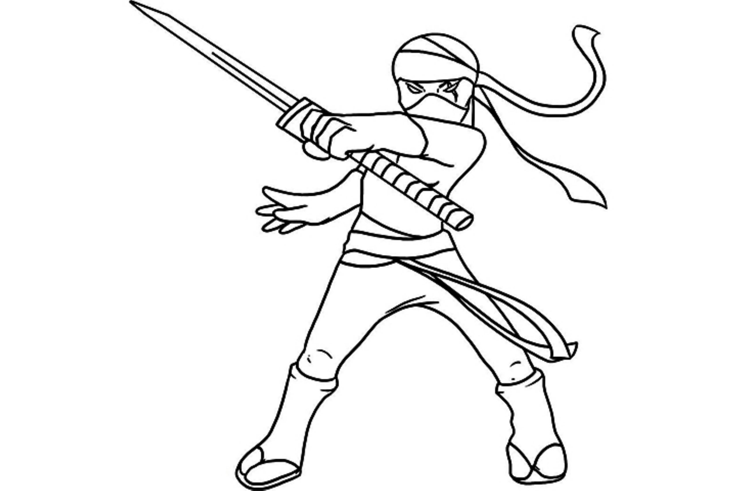 Dessin à colorier: Ninja (Personnages) #147916 - Coloriages à Imprimer Gratuits