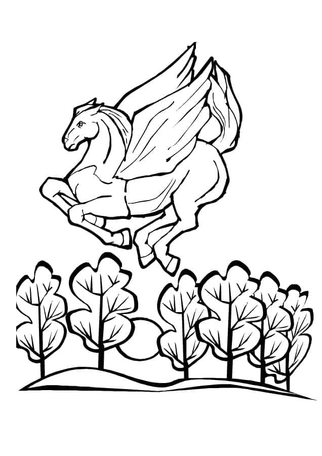 Page de coloriage Pégase #209046, collection Personnages, à imprimer et colorier