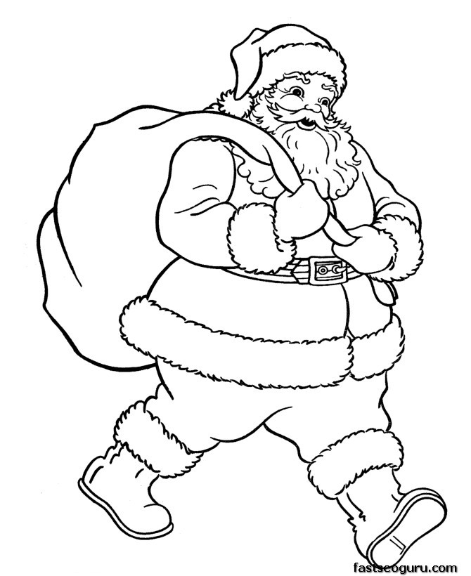 Dessin à colorier: Père Noël (Personnages) #104657 - Coloriages à Imprimer Gratuits