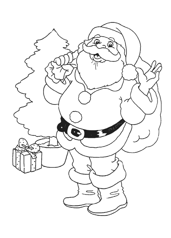 Dessin à colorier: Père Noël (Personnages) #104660 - Coloriages à Imprimer Gratuits