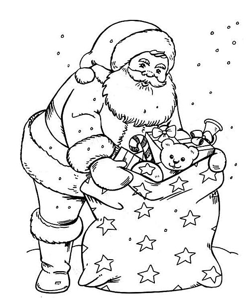 Dessin à colorier: Père Noël (Personnages) #104665 - Coloriages à Imprimer Gratuits
