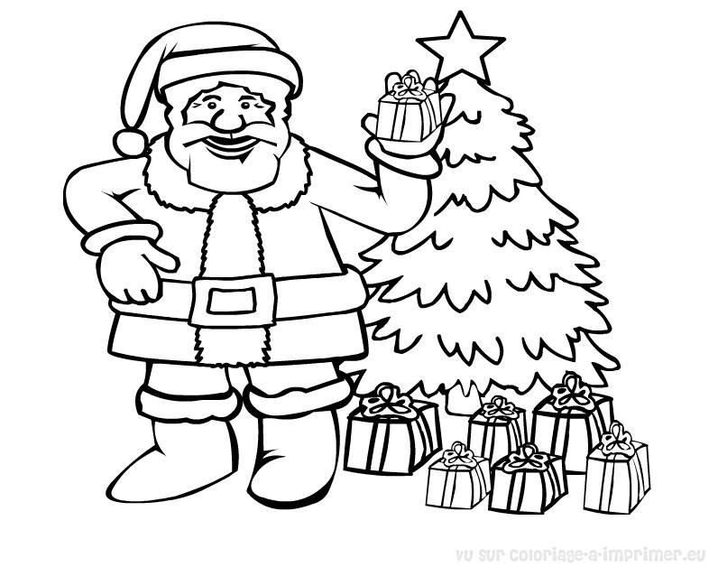 Dessin à colorier: Père Noël (Personnages) #104746 - Coloriages à Imprimer Gratuits