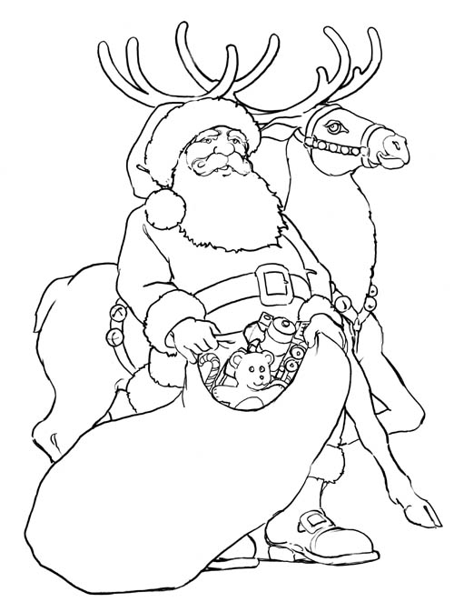 Dessin à colorier: Père Noël (Personnages) #104834 - Coloriages à Imprimer Gratuits