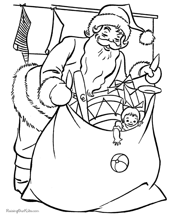 Dessin à colorier: Père Noël (Personnages) #104859 - Coloriages à Imprimer Gratuits